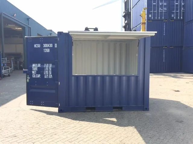 Contenedor barra de 10 pies — barra para eventos con toldo de acero portátil, vista exterior