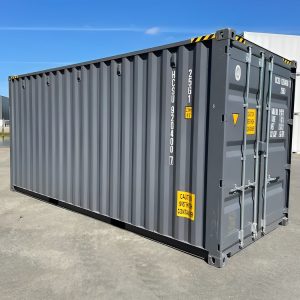 High Cube contenedor de 20 pies — (9′6″ High) un viaje — sellado contra viento y agua, vista exterior