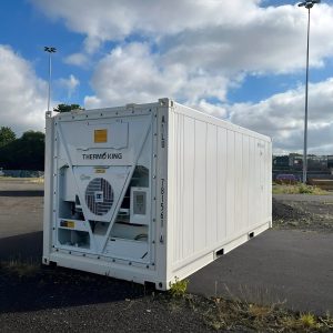 Contenedor refrigerado (reefer) de 20 pies — Thermo King, -40 °F a +86 °F rango, vista exterior