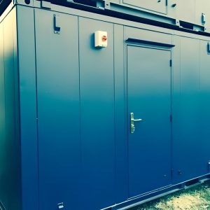 Oficina caseta nueva antivandálica de 12 × 9 pies — oficina de obra aislada segura, vista exterior