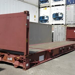 Flat rack contenedor plegable de 40 pies — usado — plataforma para carga sobredimensionada, vista exterior