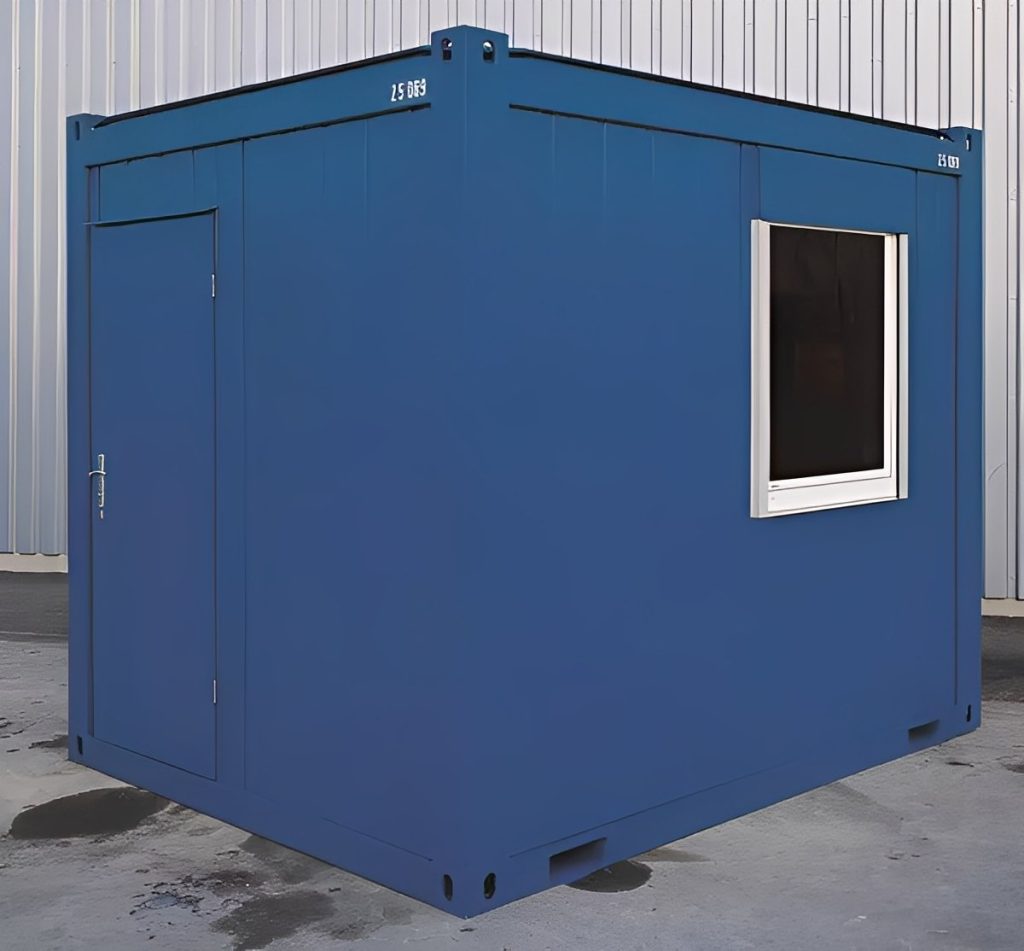 Oficina caseta nueva antivandálica de 10 × 8 pies — o Assembled módulo desarmable modular, vista exterior