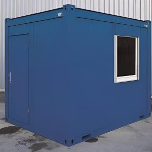 Oficina caseta nueva antivandálica de 10 × 8 pies — o Assembled módulo desarmable modular, vista exterior