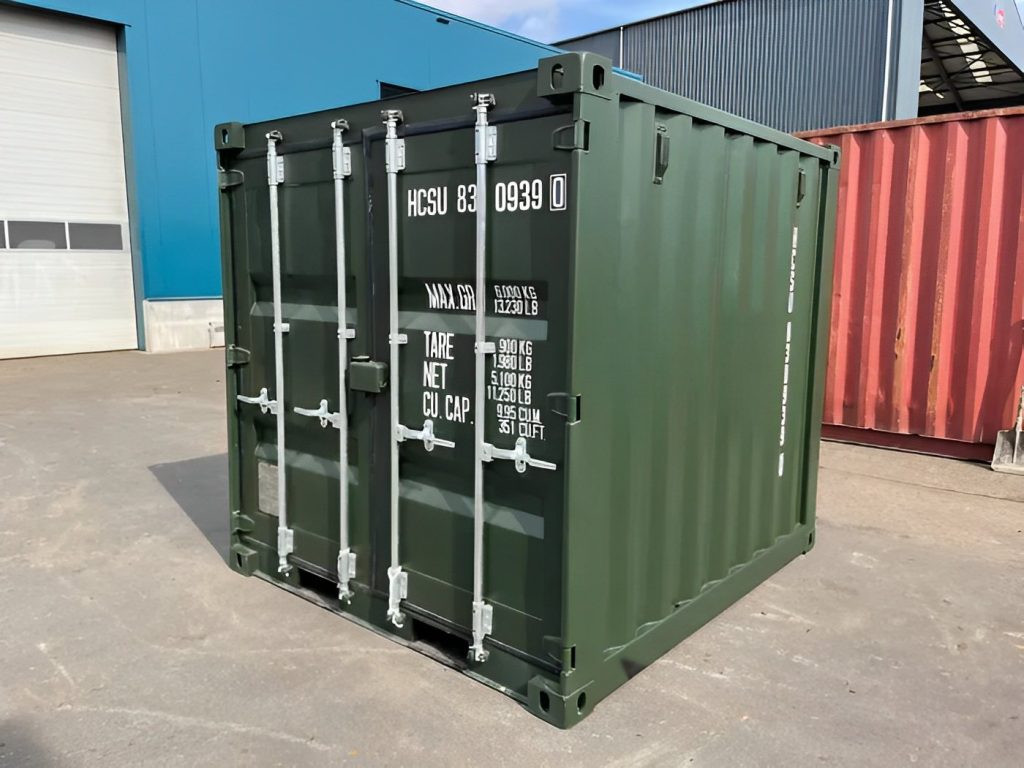 Contenedor (Verde) un viaje de 8 pies — sellado contra viento y agua almacén compacto, vista exterior