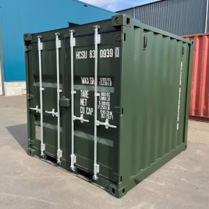Contenedor (Verde) un viaje de 8 pies — sellado contra viento y agua almacén compacto, vista exterior