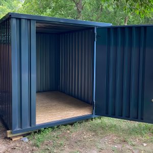 Con pintura en polvo almacén desarmable de 4 × 2.1 m — transportable a mano contenedor modular, vista exterior