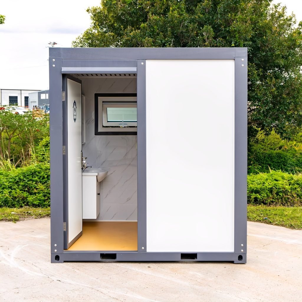 Premium módulo de baño y ducha portátil — All-en-Un baño con plomería instalada, vista exterior