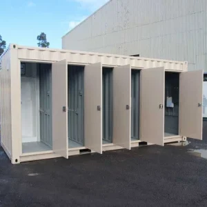 Contenedor módulos sanitarios — 10 pies a 40 pies a la medida conversiones sanitarias, vista exterior